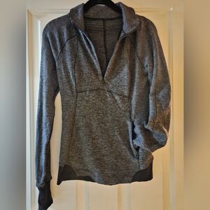 Lululemon Women's Runderful 1/2 Zip Pullover Size 4 Heathered Black